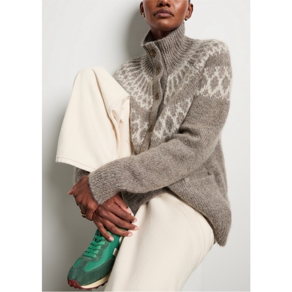Alex Mill Louie Fairisle Cozy Cardigan Sweater NWT Size Large Winter Comfy Chic - Picture 3 of 15